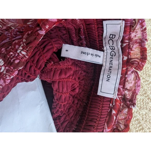 Women BCBG generation Dress size 6 red & pink - Picture 10 of 13